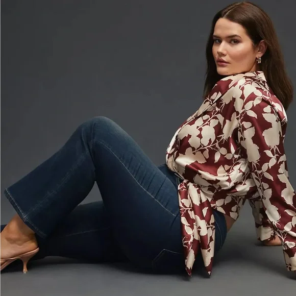 Anthropologie Blue Flare Wide Leg Jeans - Picture 2 of 10